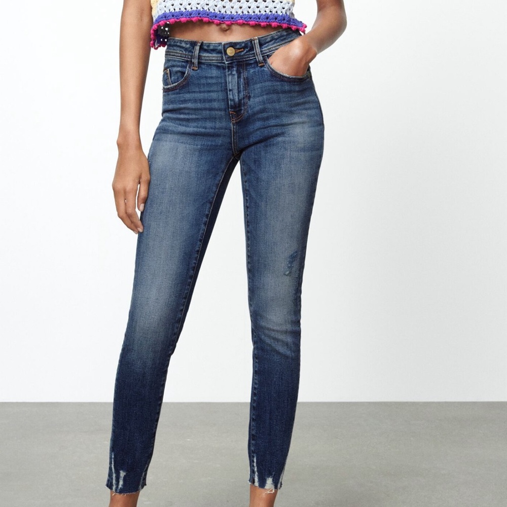 Zara Blue Denim Skinny Jeans Size 4